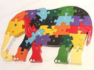 nelly elephant alphabet jigsaw by posh totty designs interiors