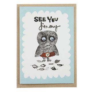 'look into my eyes…' googly eyed owl card by love bessie