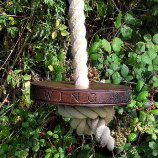 personalised round rope swing by the shepherd's hut