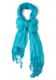 Crinkle in Time Scarf in Aqua  Mod Retro Vintage Scarves