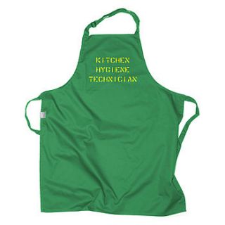 'kitchen hygiene technician' apron by occasional human