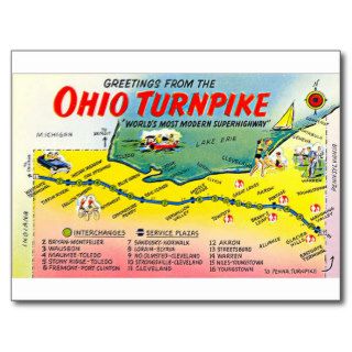 Retro Ohio Turnpike postcard