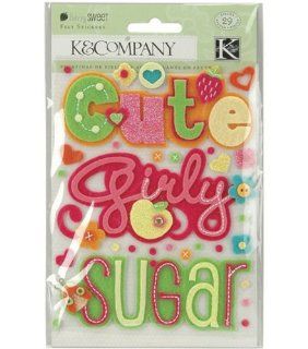 K & Company Berry Sweet Fabric Art Felt Stickers Words