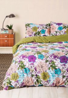 Blooms for Your Room Duvet Cover in Twin  Mod Retro Vintage Decor Accessories