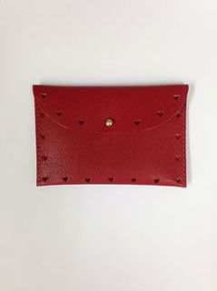 queen of hearts handmade leather cardholder by rachel orme