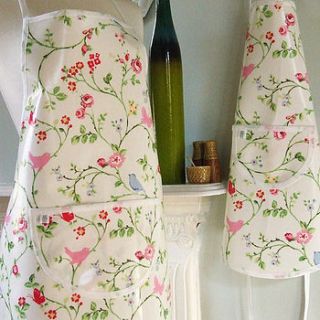 spring birds oilcloth apron by pinnikity