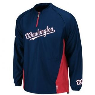 MLB Mens Washington Nationals Scarlet Long Sleeve 1/4 Zip Gamer Jacket  Sports Fan Jerseys  Sports & Outdoors