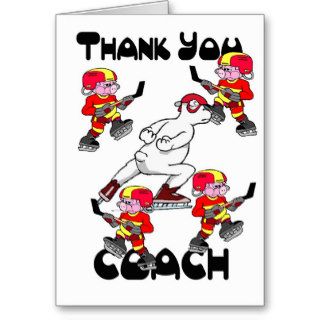Thank you Ice Hockey Coach Greeting Cards
