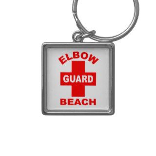 ELBOW BEACH Red Logo Lifeguard Keychains
