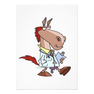 funny horse doc doctor cartoon custom invites