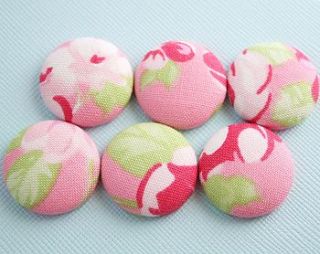 'rose' mini fabric covered button magnets by hollie lollie