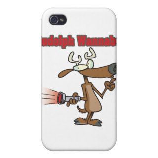 funny rudolph reindeer wannabe iPhone 4/4S cases