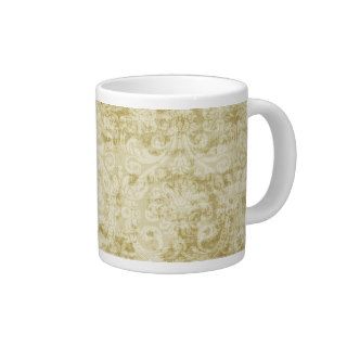 Cream Colored Damask floral Wallpaper Pattern Extra Large Mugs