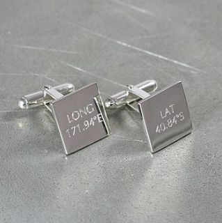personalised square silver cufflinks by hersey silversmiths