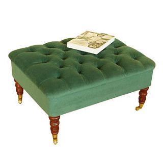 spruce green velvet storage footstool by sharp & noble   footstools & cubes
