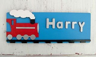 personalised train door plaque by dream scene children's gifts