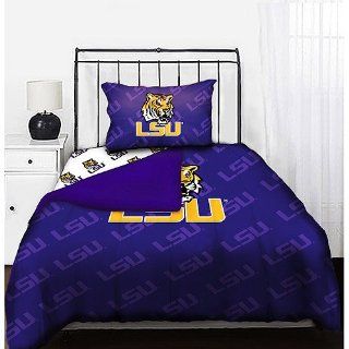Louisiana State University LSU Tigers NCAA Full Comforter & Sheet Set (5 Piece Bedding)   Pillowcase And Sheet Sets