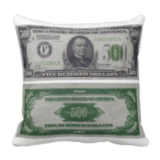 500 Dollar Federal Reserve Gold Certificate Pillows