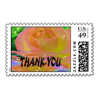 Rainbow Rose/Thank you Postage Stamp
