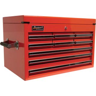 Homak Pro Series 27in. 9-Drawer Extended Top Chest — Red, 26in.W x 17 1/2in.D x 17in.H, Model# RD02027901  Tool Chests
