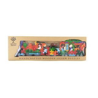 alphabet train wooden jigsaw puzzle by the hare and the broom