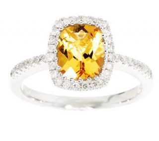 Smithsonian 1.50ct Heliodor & 1/5 ct tw Diamond Ring 14K Gold —