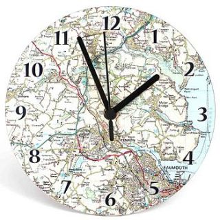 personalised map clock by thelittleboysroom