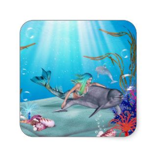 The Mermaid And The Dolphin Sticker