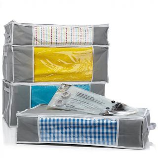 StoreSmart 2 Jumbo and 2 Underbed Storage Totes with Vacuum Compression Bags