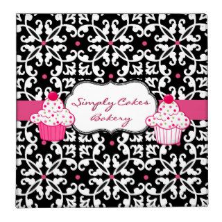 Pretty Damask and Cupcakes Bakery Binder