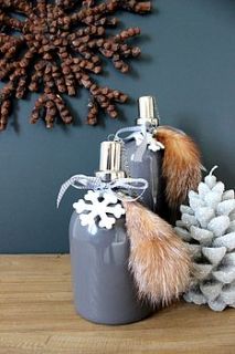 fur trim oil lamp by hollyanna