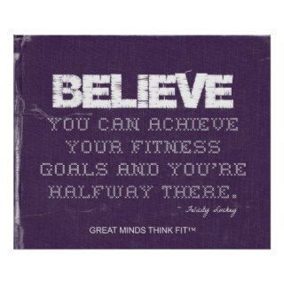 Purple Denim Believe Fitness Poster