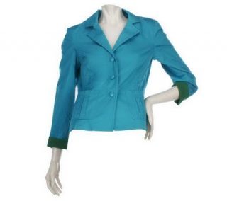 Joan Rivers Color Theory Jacket with Topstitch Detail —