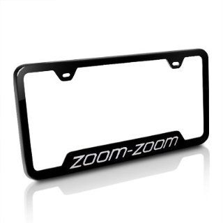 Mazda Zoom Zoom Black Steel License Plate Frame, Official, Made in USA Automotive