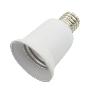 E14 to E27 Plastic Base Light Lamp Bulb Adapter Converter White   Light Sockets  