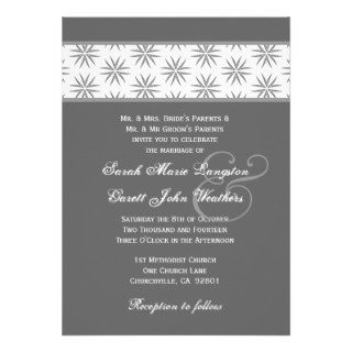 Silver Vintage Pattern Insert Wedding Monogram 212 Announcements