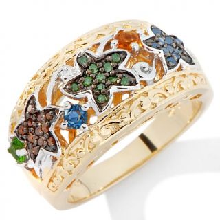 Victoria Wieck .34ct Colors of Diamonds and Multi Gemstone Starfish Band Ring
