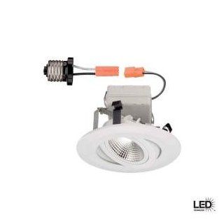 Commercial Electric 4 in. Recessed White Gimbal LED Trim   Recessed Light Fixture Housings  