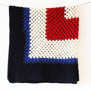 lambswool crochet blanket number three by rocket and bear