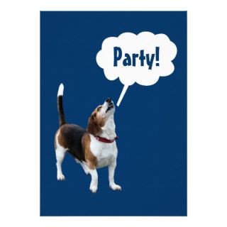 Howling Beagle Funny Party Invitation