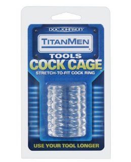 Titanmen tools cock cage   clear (Package Of 5) Health & Personal Care