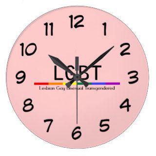 LGBT Round Wall Clock (Black/Large Numbers)