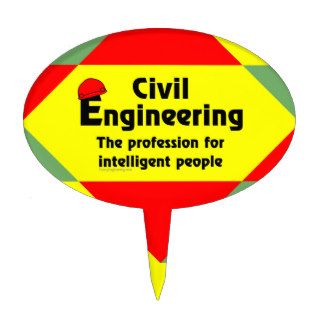 Smart Civil Engineer Block Oval Cake Toppers