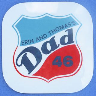 personalised dad drinks coaster by flaming imp