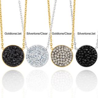 ELYA Stainless Steel Crystal Circle Necklace West Coast Jewelry Crystal, Glass & Bead Necklaces