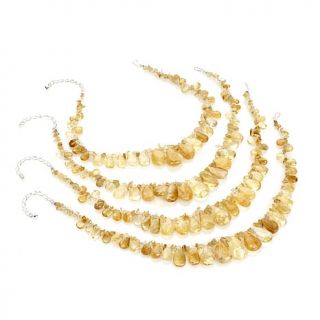 Beaded Citrine Sterling Silver 18" Necklace
