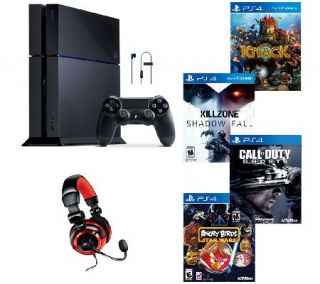 PS4 System w/ Controller plus 4 New Release Games & Headset —