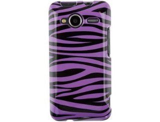 Plastic Protector Cover Case Purple and Black Zebra For HTC EVO Shift 4G Cell Phones & Accessories