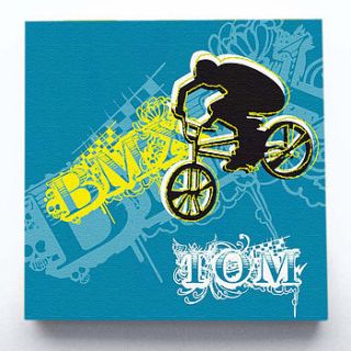 personalised bmxer canvas by manimoo