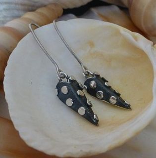dotty heart silver drop earrings by anne reeves jewellery